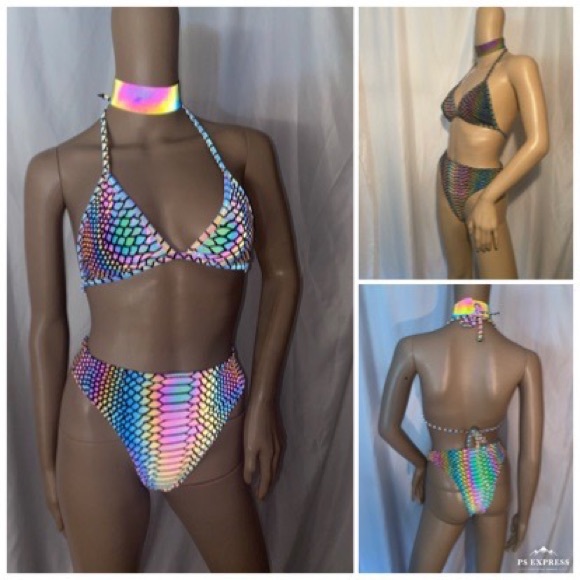 cleopatradlures.com Other - Two piece Rainbow and Reflective bikini set